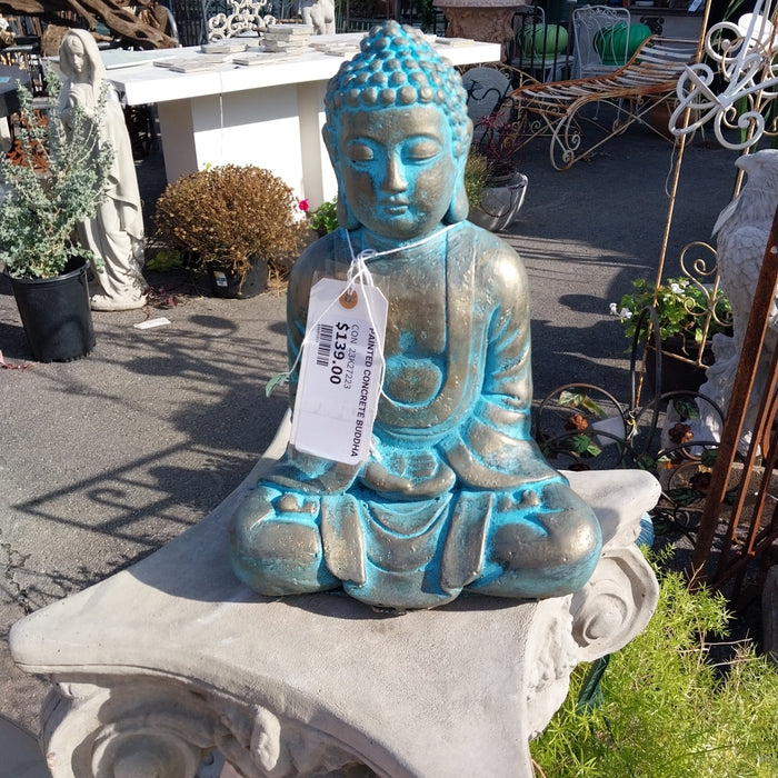 PAINTED CONCRETE BUDDHA