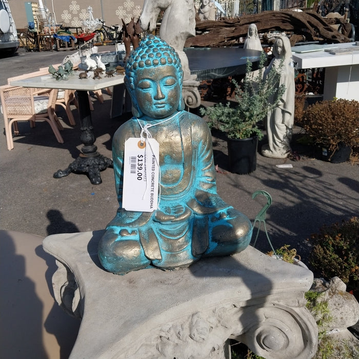 PAINTED CONCRETE BUDDHA