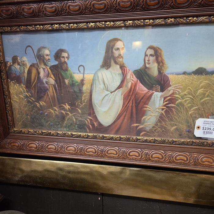 JESUS WITH DISCIPLES WOOD FRAMED PRINT