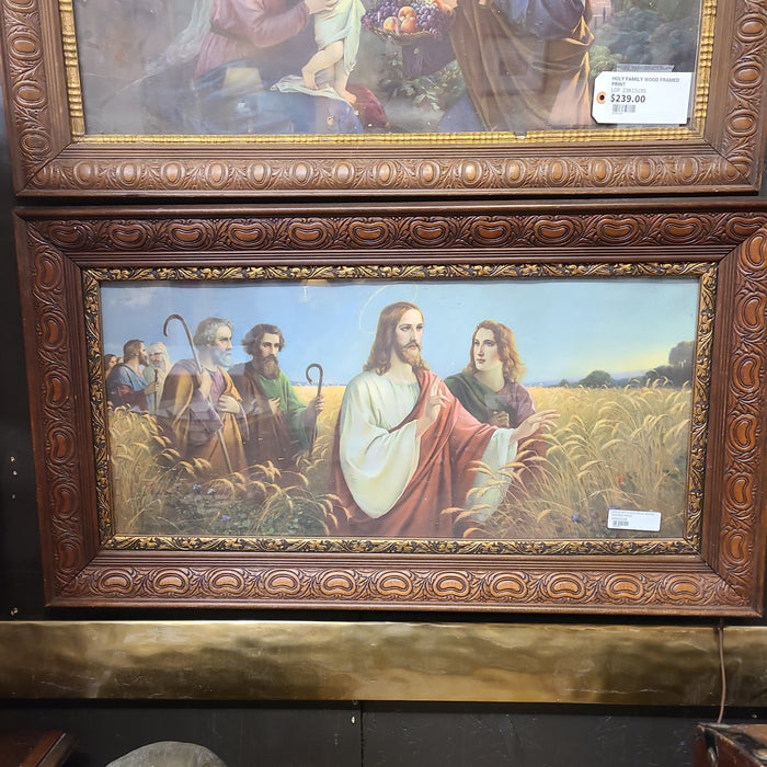 JESUS WITH DISCIPLES WOOD FRAMED PRINT
