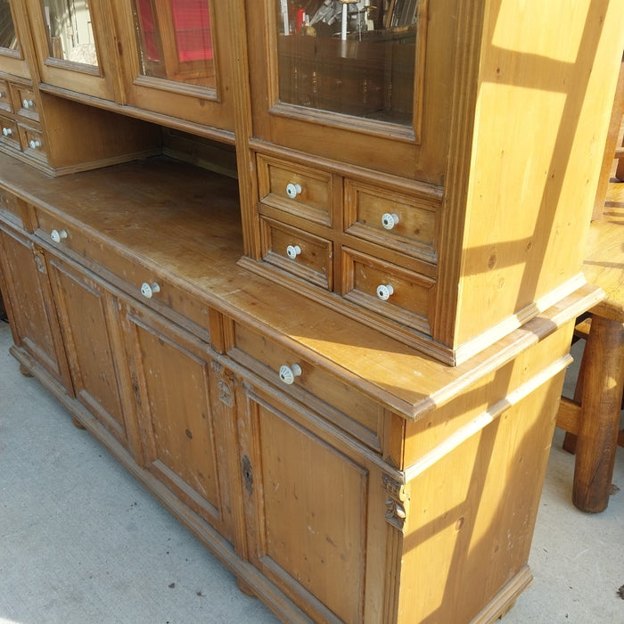 PINE HUGE BOOK CASE WITH PORCELAIN KNOBS