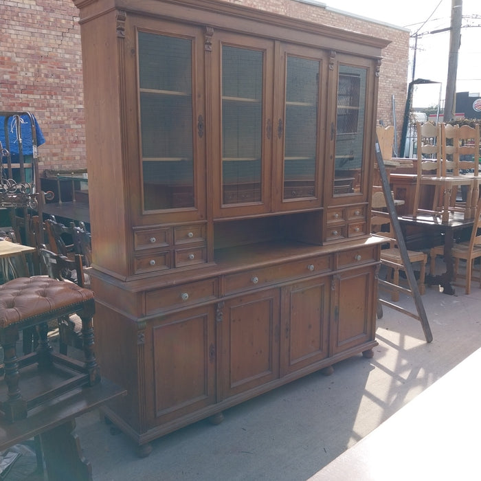 PINE HUGE BOOK CASE WITH PORCELAIN KNOBS