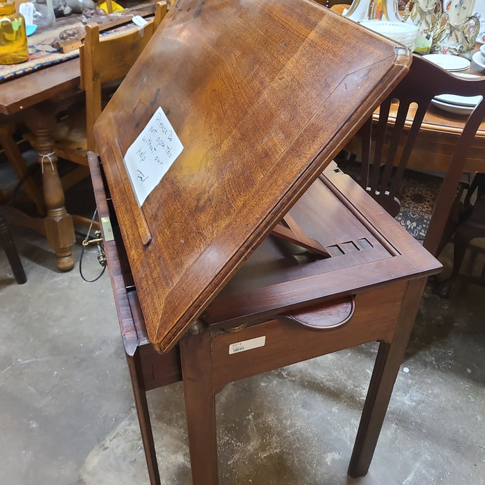 ENGLISH MAHOGANY CHINESE CHIPPENDALE DRAFTING ARCHITECTS TABLE