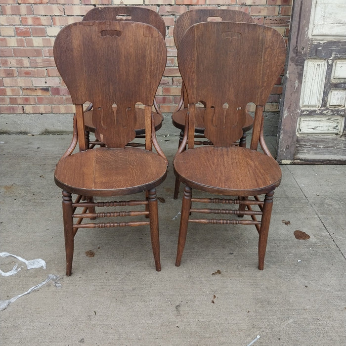 SET OF 4 BENTWOOD CHAIRS -AS FOUND