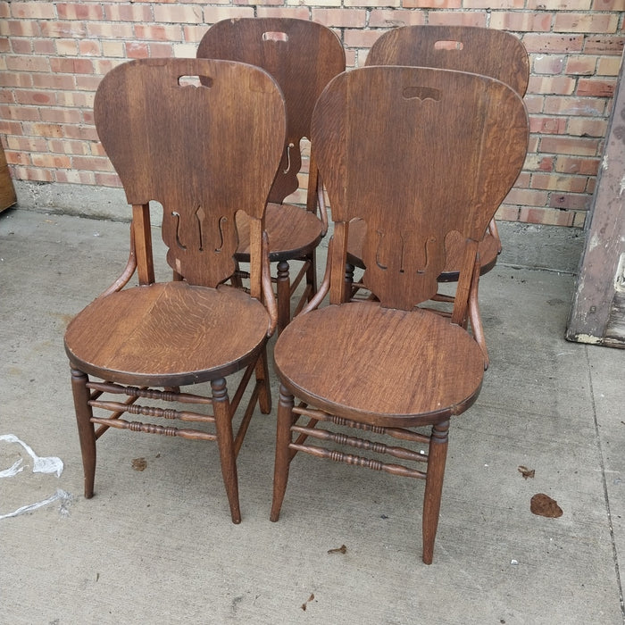 SET OF 4 BENTWOOD CHAIRS -AS FOUND