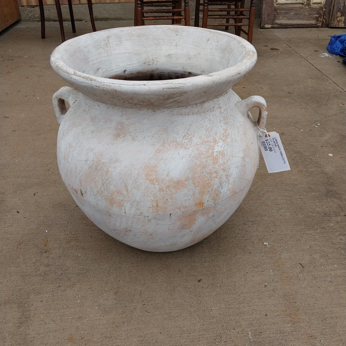 LARGE WHITE TERRA COTTA PLANTER