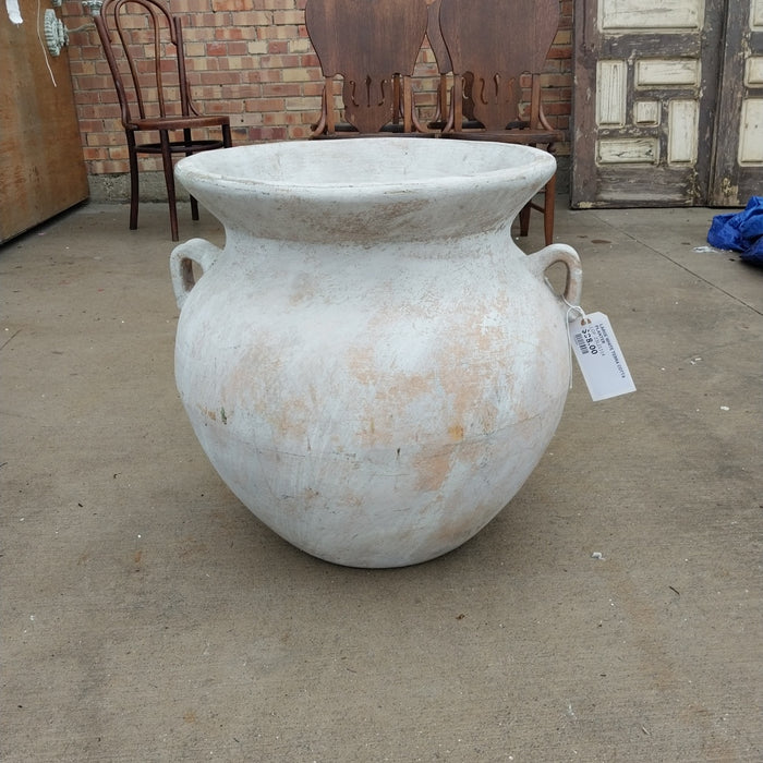 LARGE WHITE TERRA COTTA PLANTER