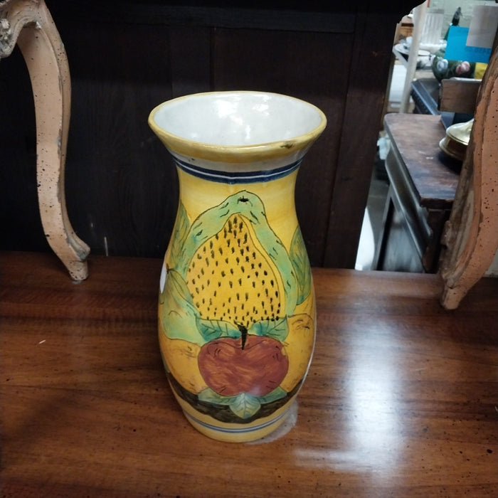 COLORFUL GLAZED MEXICAN TERRA COTTA VASE