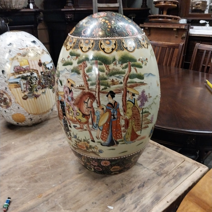 LARGE SATSUMA PORCELAIN EGG