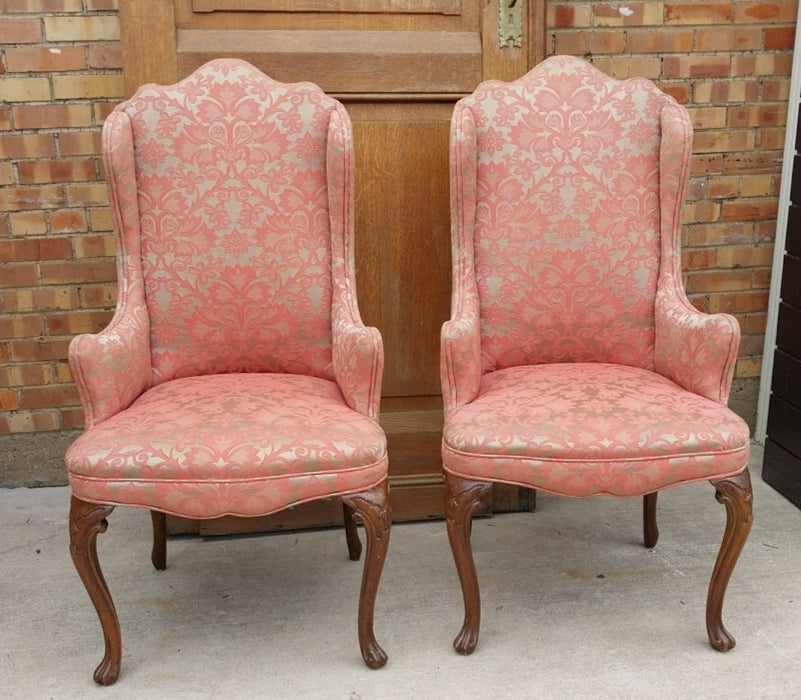 PAIR OF VINTAGE PETITE WINGBACK CHAIRS WITH QUALITY UPHOLSTERY