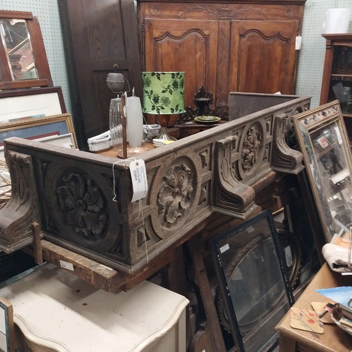 CARVED OAK SURROUND WITH ROSES