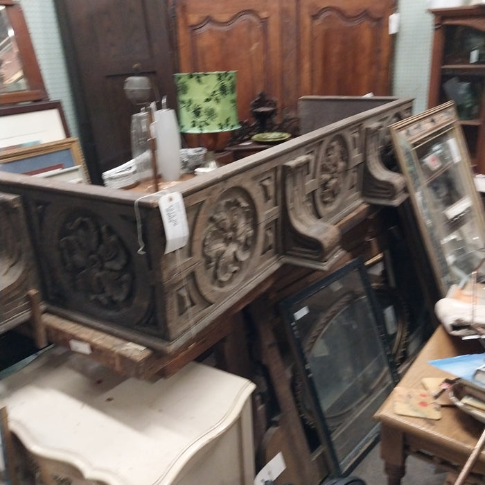 CARVED OAK SURROUND WITH ROSES