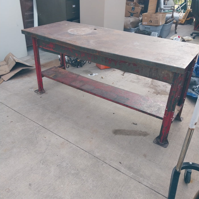 RED IRON INDUSTRIAL TABLE