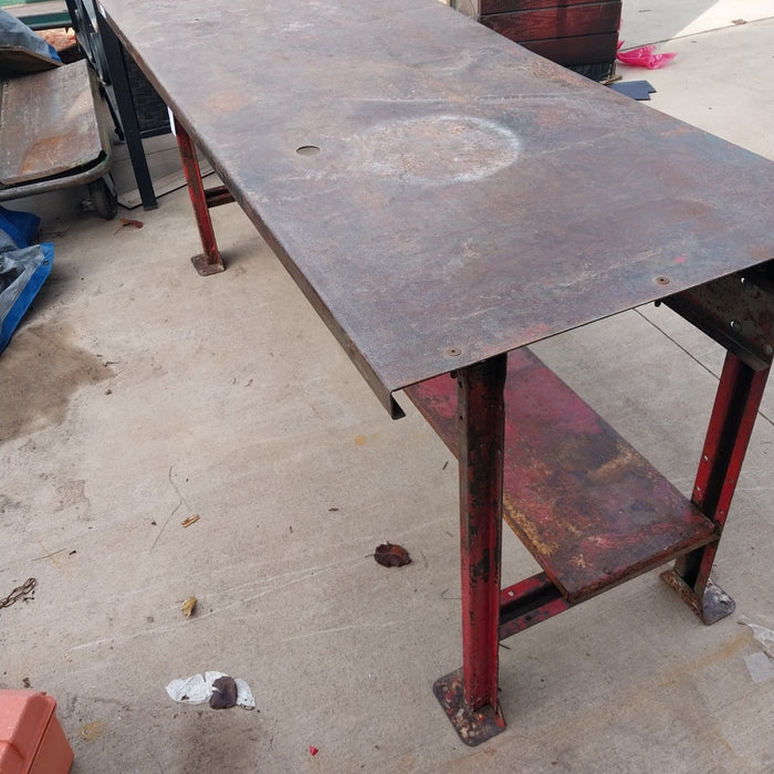 RED IRON INDUSTRIAL TABLE