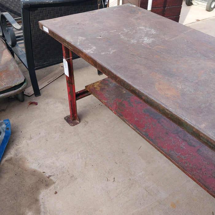 RED IRON INDUSTRIAL TABLE