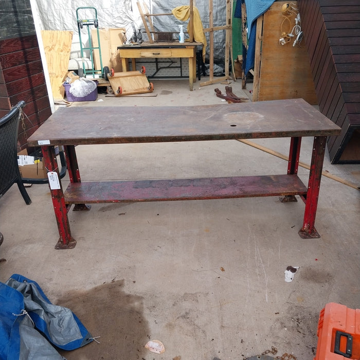 RED IRON INDUSTRIAL TABLE