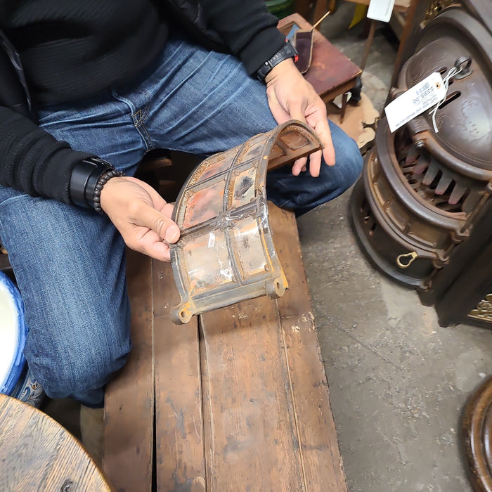 CAST IRON AND BRASS HEATER AS FOUND