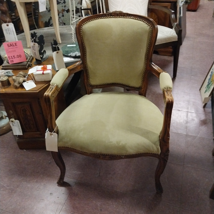 LOUIS XV FAUTEUIL WITH GREEN