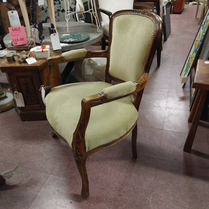 LOUIS XV FAUTEUIL WITH GREEN
