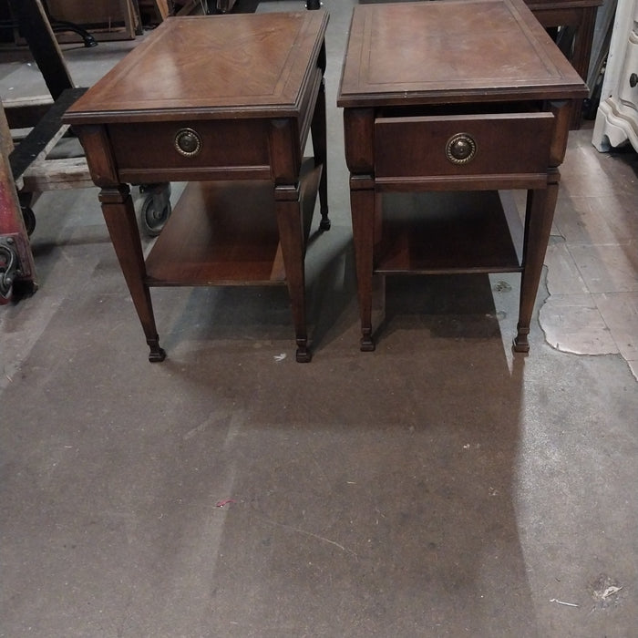 PAIR OF SMALL FEDERAL STYLE END TABLES BRANDT