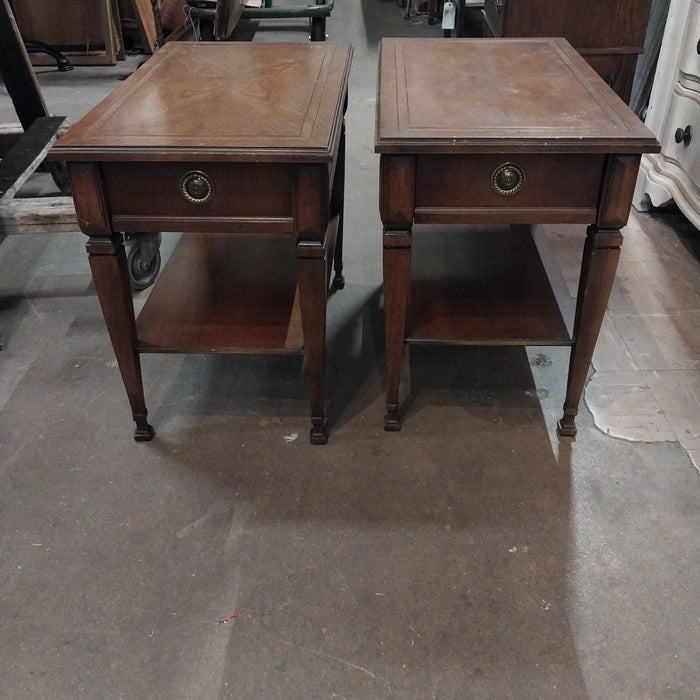 PAIR OF SMALL FEDERAL STYLE END TABLES BRANDT