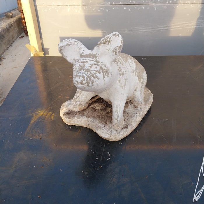 SMALL PAINTED CONCRETE PIG