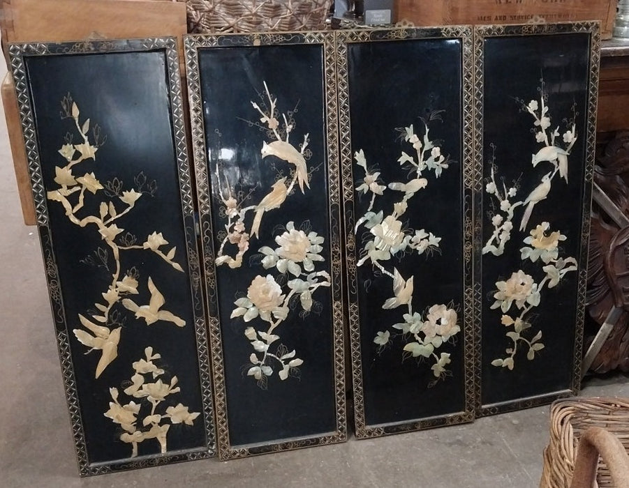 SET OF 4 CHINESE LAQUERED PANELS