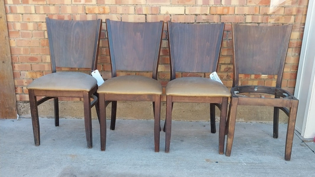 SET OF 4 STEAM BENT DINING CHAIRS AS FOUND