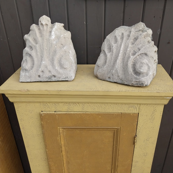 PAIR OF CONCRETE ADORNAMENTS
