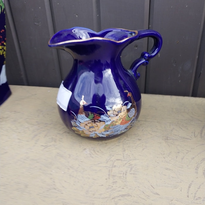 BLUE FLORAL JAPANESE TEAPOT WITH BIRDS