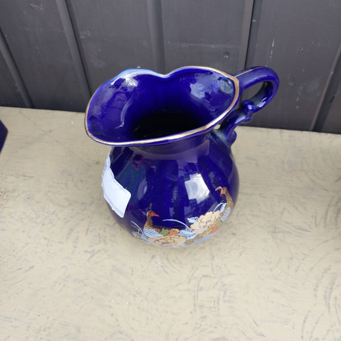 BLUE FLORAL JAPANESE TEAPOT WITH BIRDS