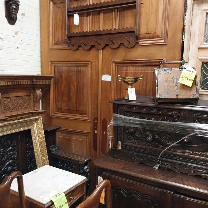 PAIR OF HUGE SOLID WOOD DOORS WITH MAHOGANY VEENER