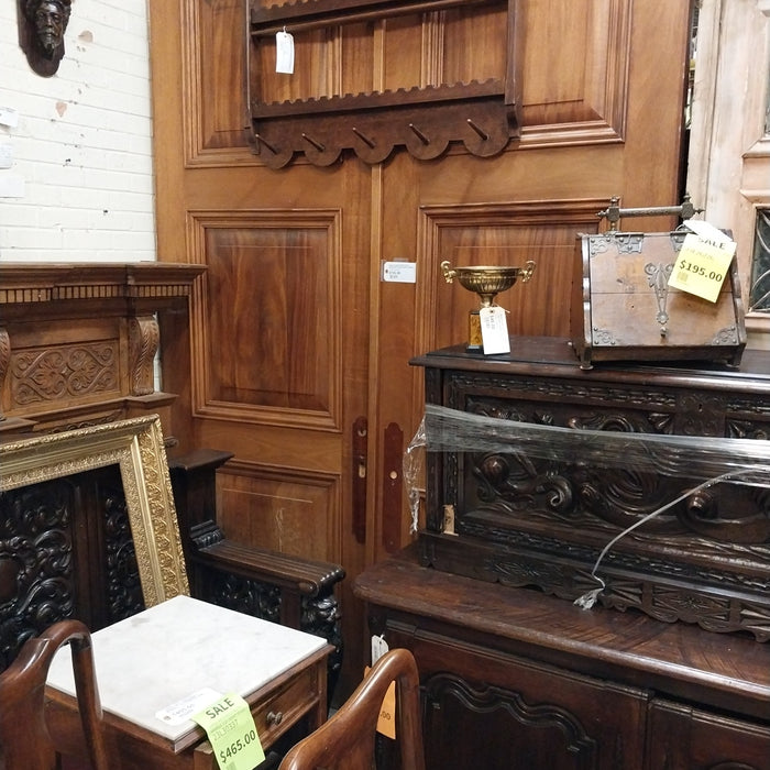PAIR OF HUGE SOLID WOOD DOORS WITH MAHOGANY VEENER
