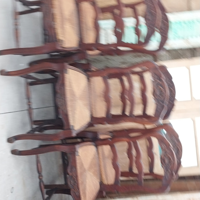 SET OF 6 LOUIS XV DARK OAK CHAIRS-AS FOUND