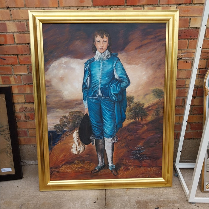NICELY FRAMED BLUEBOY OIL PAINTING