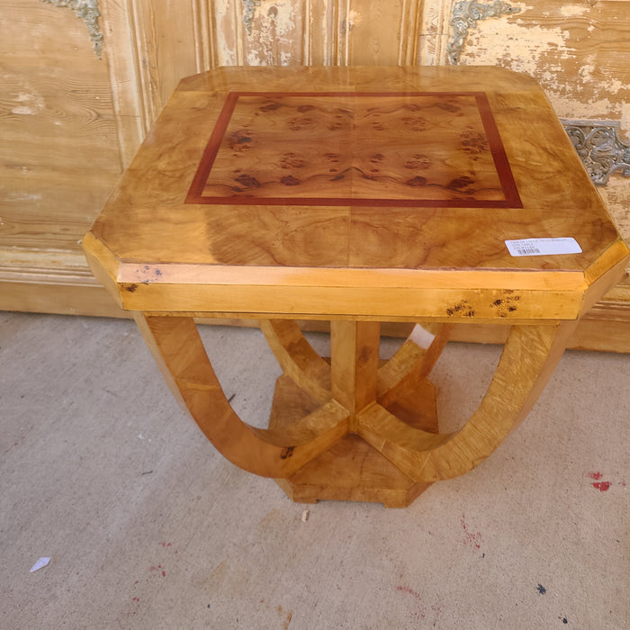 PAIR OF LARGE DECO BURLED SIDE TABLE