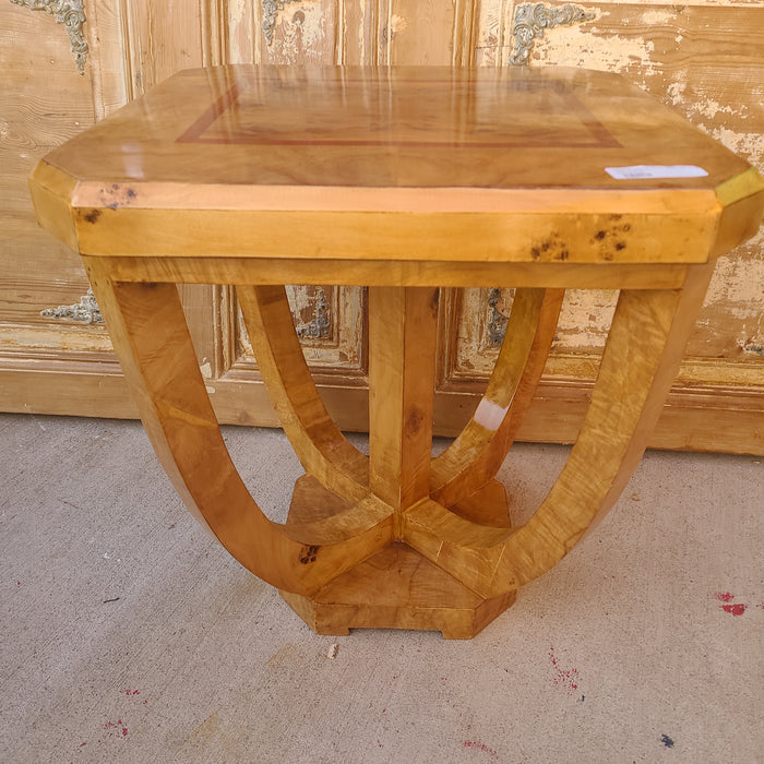 PAIR OF LARGE DECO BURLED SIDE TABLE