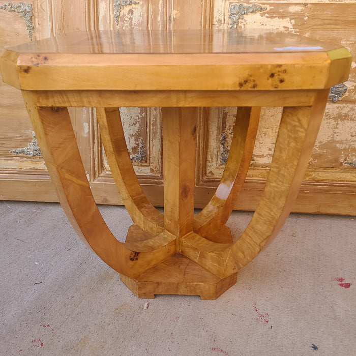 PAIR OF LARGE DECO BURLED SIDE TABLE