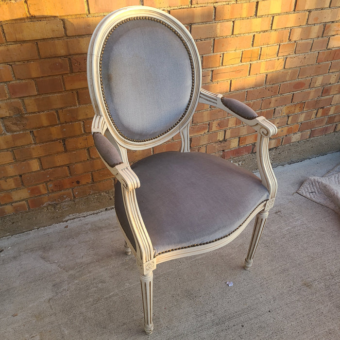 WHITE LOUIS  XVI ARMCHAIR