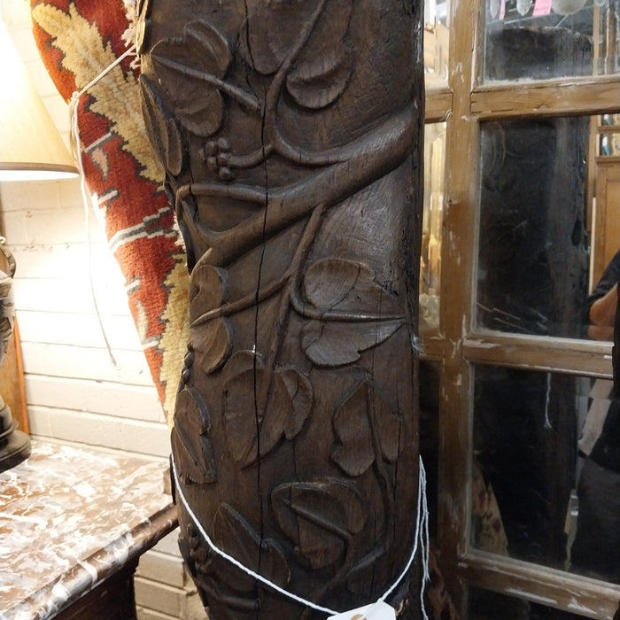 PAIR OF TALLEST BARLEY TWIST  VINE CARVED COLUMNS