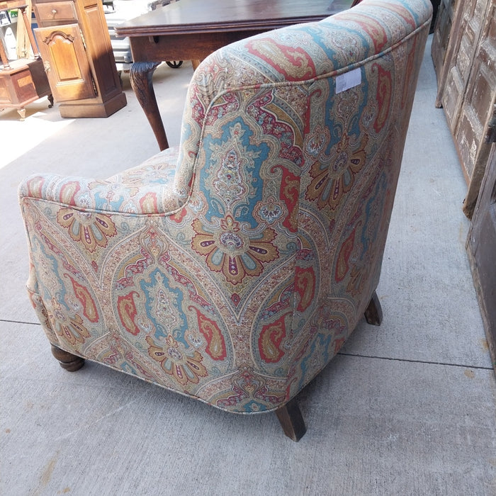UNHOLSTERED CHAIR WITH PAISLEY PRINT