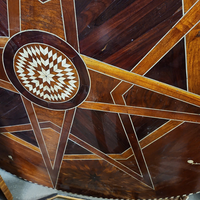 LARGE INLAID ROUND TABLE WITH AS FOUND BASE