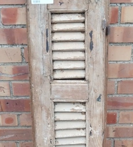 PAIR OF DISTRESSED SHUTTERS WITH YELLOW PAINTTER