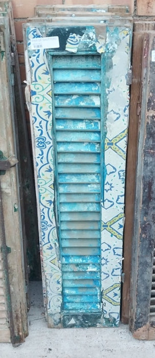 SET OF 4 DISTRESSED SHUTTERS WITH BLUE PAINT