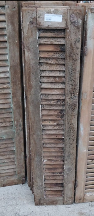 SET OF 2 DISTRESSED SHUTTERS WITH PAINT