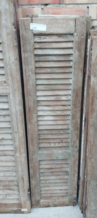 PAIR OF DISTRESSED SHUTTERS WITH GREEN PAINT