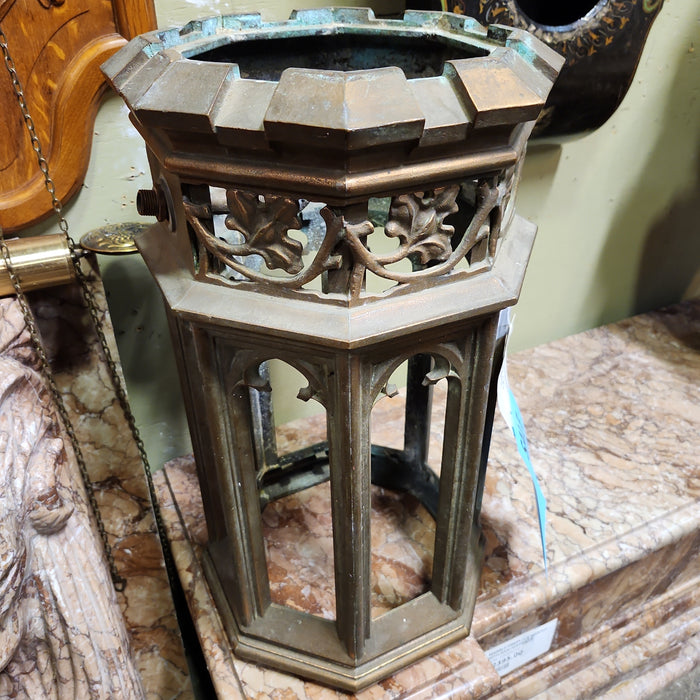 ECCLESIASTICAL HANGING BRASS GAS LANTERN