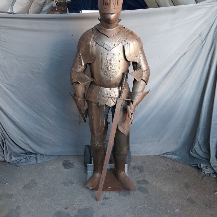 GOLD METAL LIFE SIZE SUIT OF ARMOR