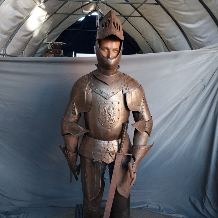 GOLD METAL LIFE SIZE SUIT OF ARMOR