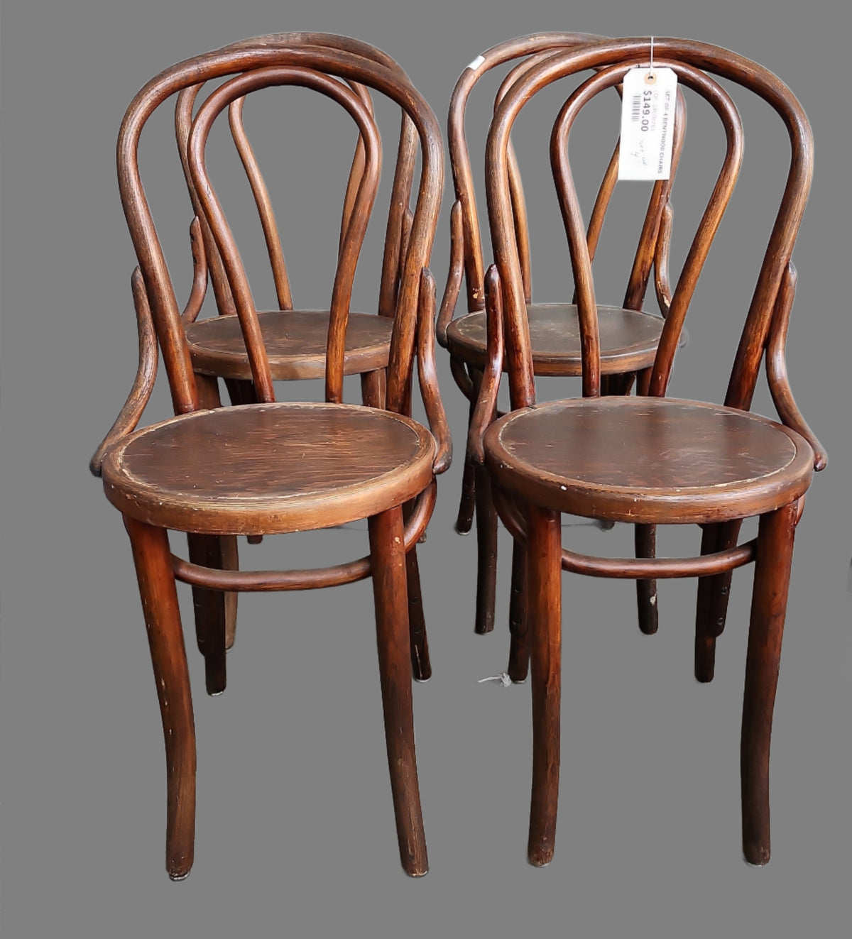 Bentwood chair ④ SET OF 4 BENTWOOD CHAIRS — Lots of Furniture